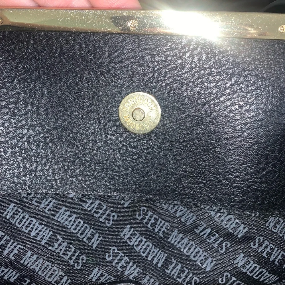 Steve Madden black faux croc tote shoulder bag - Picture 15 of 15